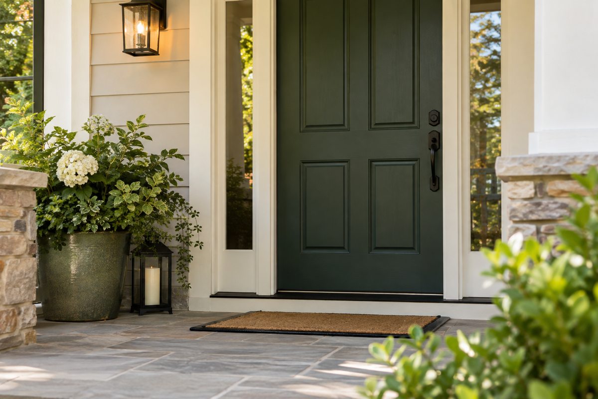 Front porch and welcoming residential doorway