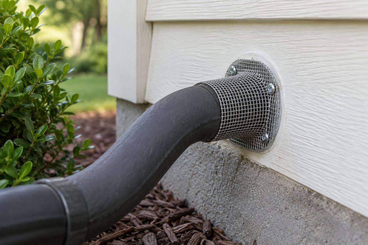 Mesh fitted around a service pipe penetration