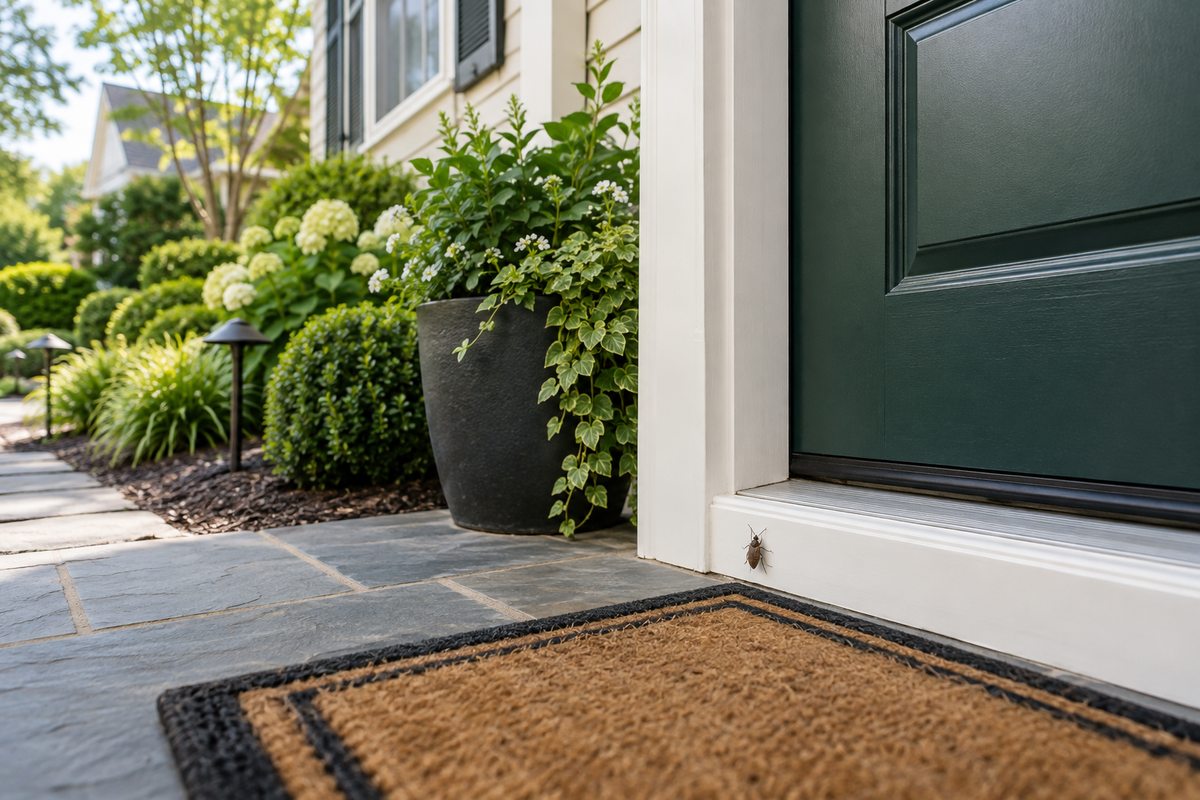 Residential entrance and door threshold